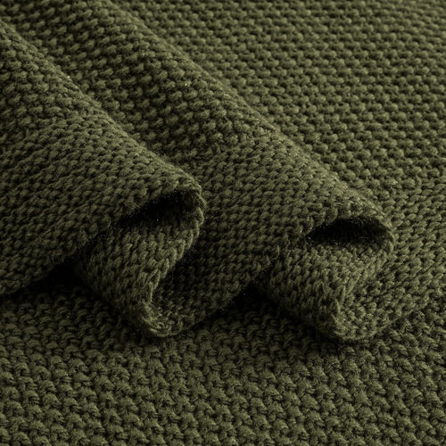 Olive Green Throw Blanket for Couch, Soft Cozy Cable Knit Throw for Bed Sofa Living Room, Lightweight Warm Decorative Farmhouse Christmas Blanket, 50"x60", Olive Green